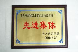2003年度获得先进集体(图1)
